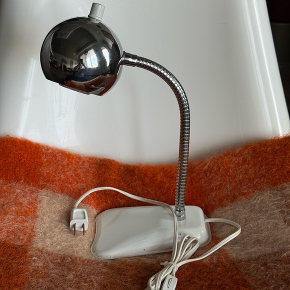 Vintage Lamp Gooseneck 60s Chrome Space Age Atomic Light Working Condition - Picture 16 of 16